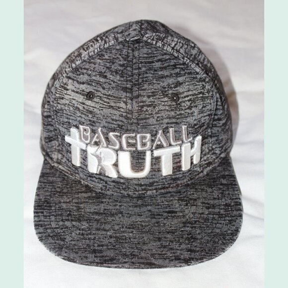 Baseball Truth Black and white Heather Snap Back Hat embroidered logo Troy Silva - Picture 1 of 10